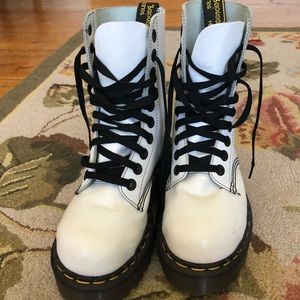 Dr. Martens white combat boots size 6